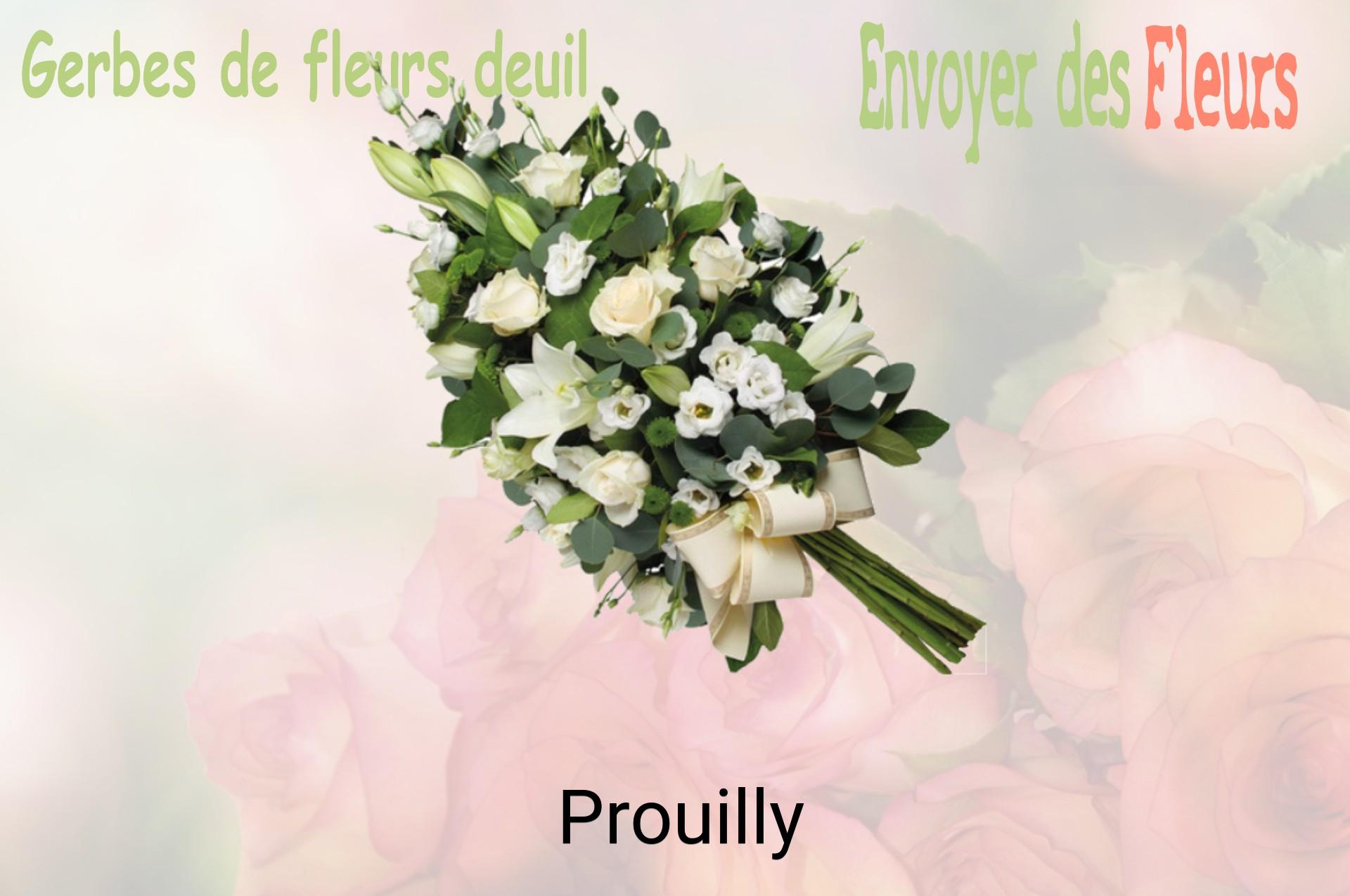 Gerbe de fleurs de deuil livrée à Prouilly